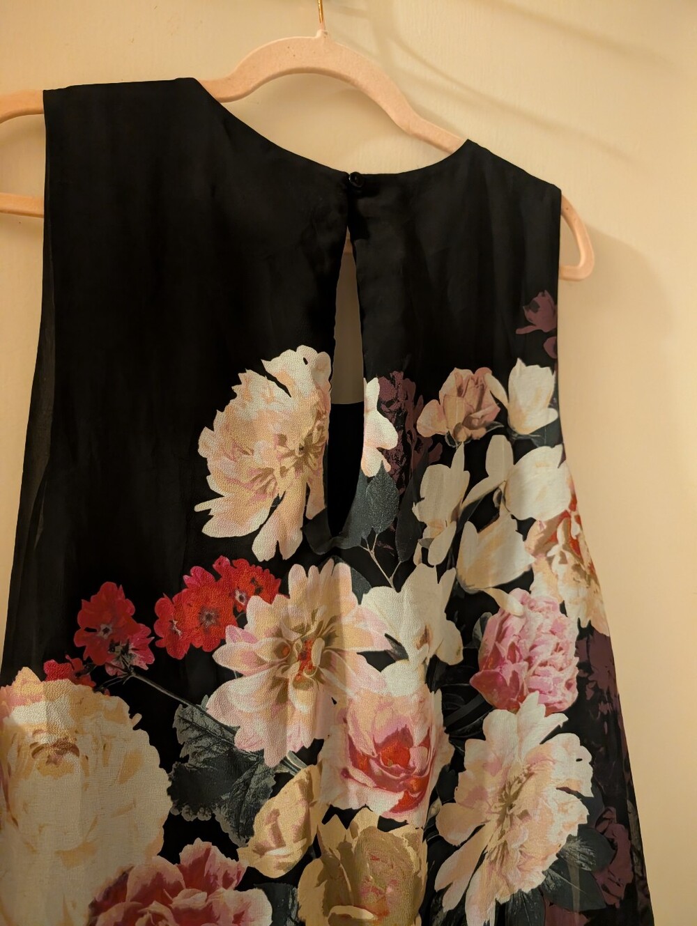 Formal Evans Jumpsuit Sheer Floral Overlay Sleeveless Keyhole Back Stretchy Size - Picture 4 of 5